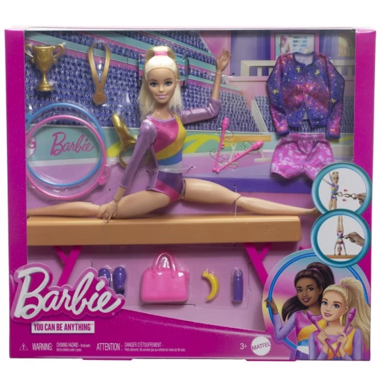 Papusa Barbie You Can Be - Gimnasta blonda cu accesorii Papusa Barbie You Can Be - Gimnasta blonda cu accesorii