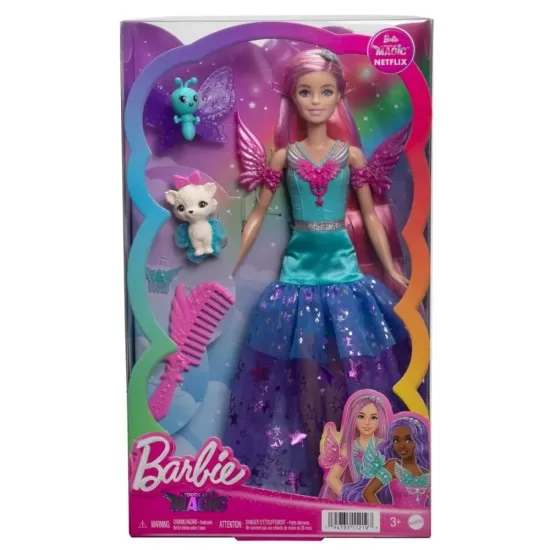 Papusa Barbie zana cu rochie albastra Papusa Barbie zana cu rochie albastra