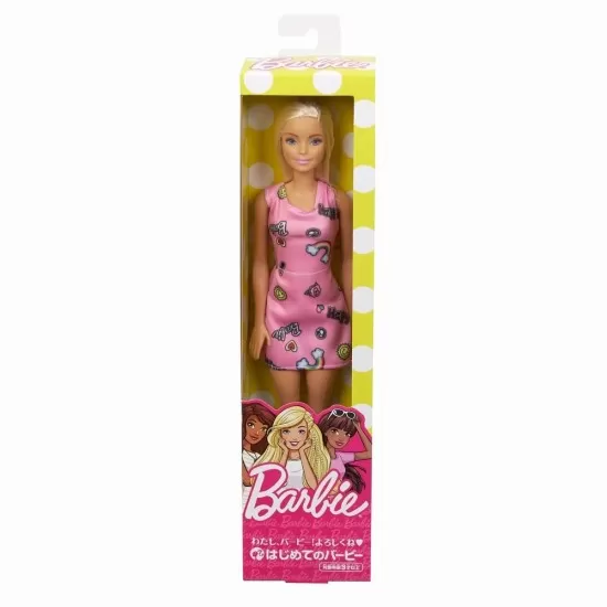 Papusa Barbie clasica blonda cu rochita roz Papusa Barbie clasica blonda cu rochita roz