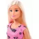 Papusa Barbie clasica blonda cu rochita roz Papusa Barbie clasica blonda cu rochita roz