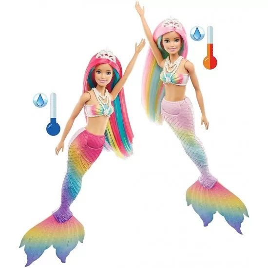 Papusa Barbie Dreamtopia sirena care isi schimba culoarea Papusa Barbie Dreamtopia sirena care isi schimba culoarea