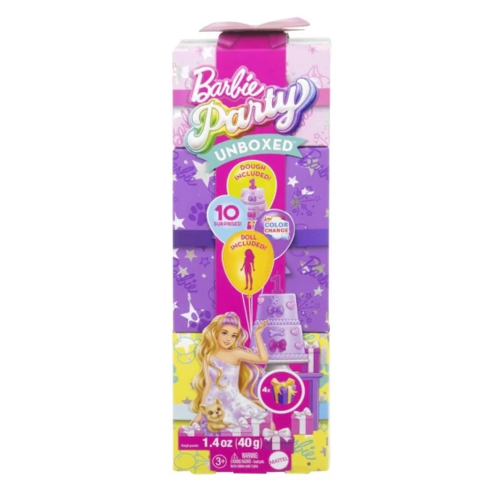 Papusa Barbie Party Unboxed Reveal blonda Papusa Barbie Party Unboxed Reveal blonda