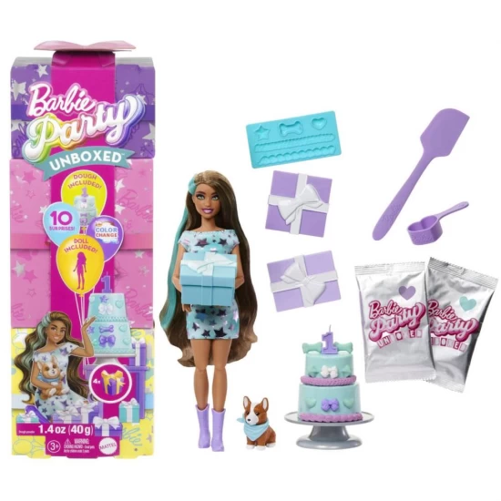 Papusa Barbie Party Unboxed Reveal Bruneta Papusa Barbie Party Unboxed Reveal Bruneta