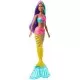 Papusa sirena Barbie cu colier si coronita roz Papusa sirena Barbie cu colier si coronita roz