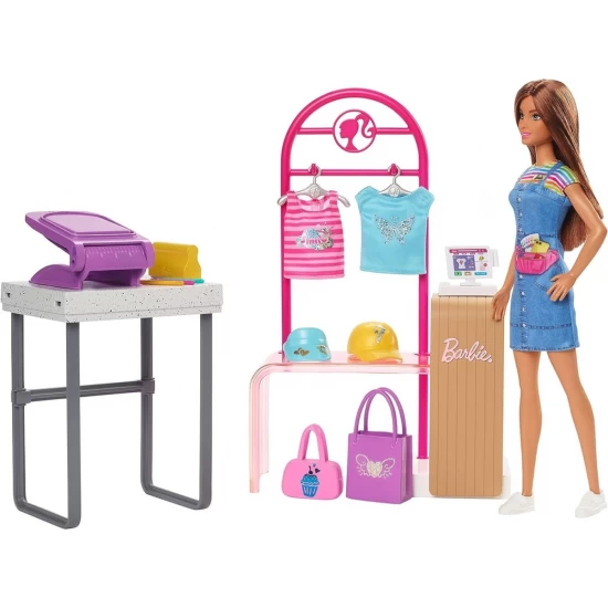 Set de joaca Barbie - Magazin de imprimat Fashion Design Studio