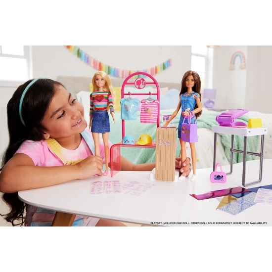 Set de joaca Barbie - Magazin de imprimat Fashion Design Studio