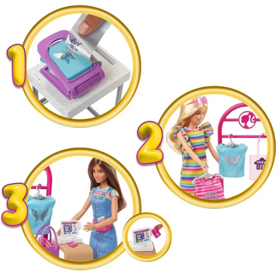 Set de joaca Barbie - Magazin de imprimat Fashion Design Studio