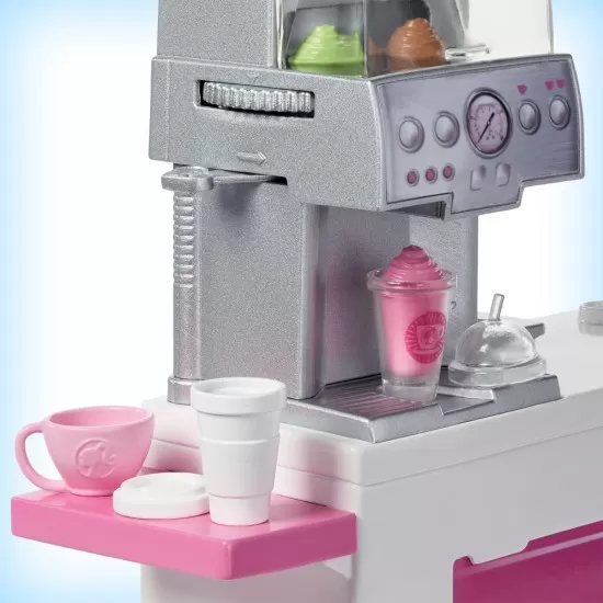 Set Cafeneaua Barbie cu papusa si 20 de accesorii