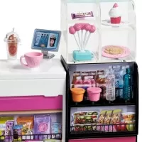 Set Cafeneaua Barbie cu papusa si 20 de accesorii
