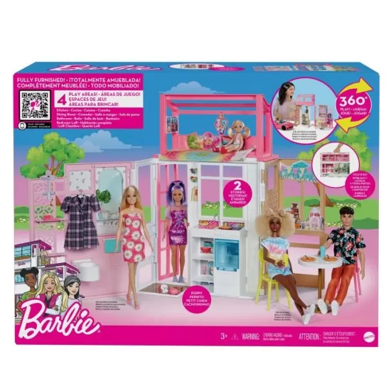 Casuta de papusi Barbie cu 4 camere Casuta de papusi Barbie cu 4 camere