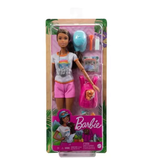 Set de joaca Barbie cu papusa si accesorii drumetie Set de joaca Barbie cu papusa si accesorii drumetie