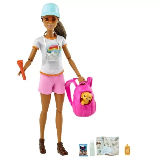 Set de joaca Barbie cu papusa si accesorii drumetie Set de joaca Barbie cu papusa si accesorii drumetie