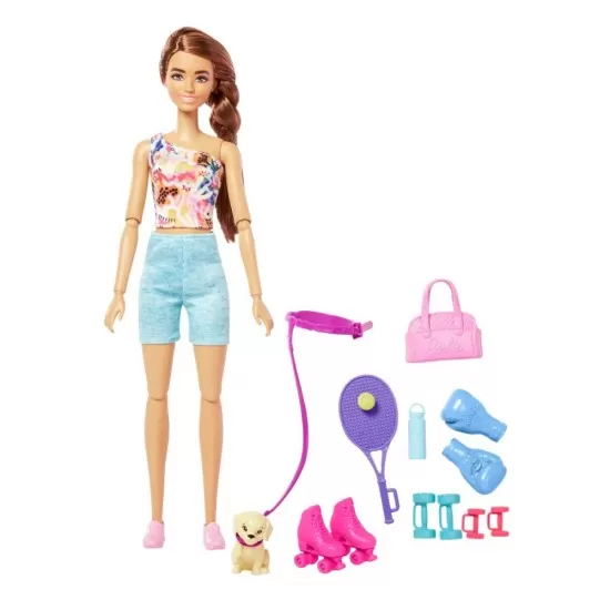 Set de joaca Barbie cu papusa si accesorii sport Set de joaca Barbie cu papusa si accesorii sport