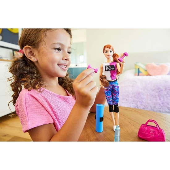 Set de joaca Barbie cu accesorii wellness la sala de sport