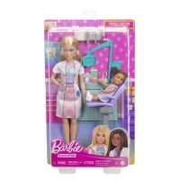 Set de joaca papusa blonda Barbie Cariere - Stomatolog