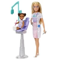 Set de joaca papusa blonda Barbie Cariere - Stomatolog