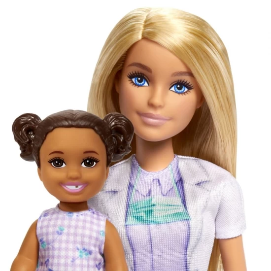 Set de joaca papusa blonda Barbie Cariere - Stomatolog