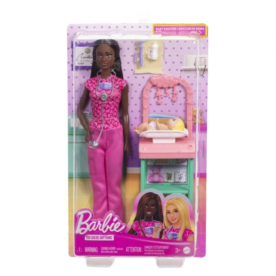 Set de joaca papusa bruneta Barbie Cariere - Pediatru Set de joaca papusa bruneta Barbie Cariere - Pediatru