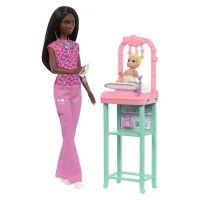 Set de joaca papusa bruneta Barbie Cariere - Pediatru