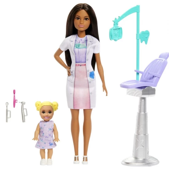 Set de joaca papusa bruneta Barbie Cariere - Stomatolog Set de joaca papusa bruneta Barbie Cariere - Stomatolog