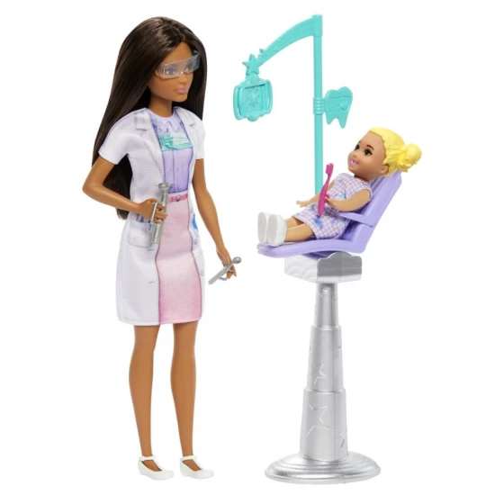 Set de joaca papusa bruneta Barbie Cariere - Stomatolog Set de joaca papusa bruneta Barbie Cariere - Stomatolog