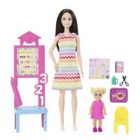 Set de joaca papusa bruneta Barbie Cariere - Profesoara