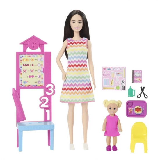 Set de joaca papusa bruneta Barbie Cariere - Profesoara Set de joaca papusa bruneta Barbie Cariere - Profesoara