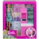 Set papusa Barbie blonda cu mobilier bucatarie Set papusa Barbie blonda cu mobilier bucatarie