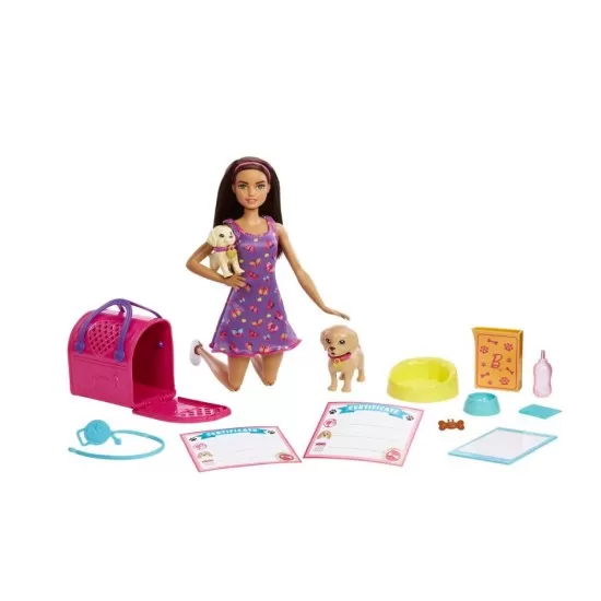 Set de joaca cu papusa Barbie Pup Adoption Set de joaca cu papusa Barbie Pup Adoption