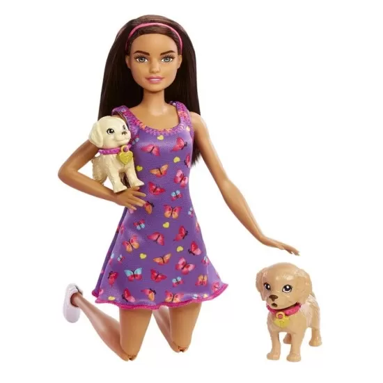 Set de joaca cu papusa Barbie Pup Adoption Set de joaca cu papusa Barbie Pup Adoption
