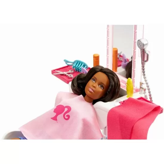 Set Barbie salon de infrumusetare cu papusa Set Barbie salon de infrumusetare cu papusa