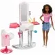 Set Barbie salon de infrumusetare cu papusa Set Barbie salon de infrumusetare cu papusa