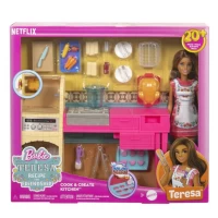 Set de joaca Barbie si Teresa Reteta Prieteniei - Bucatarie cu accesorii si papusa Teresa