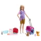 Set papusa Barbie cu doua animalute din jungla