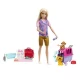 Set papusa Barbie cu doua animalute din jungla