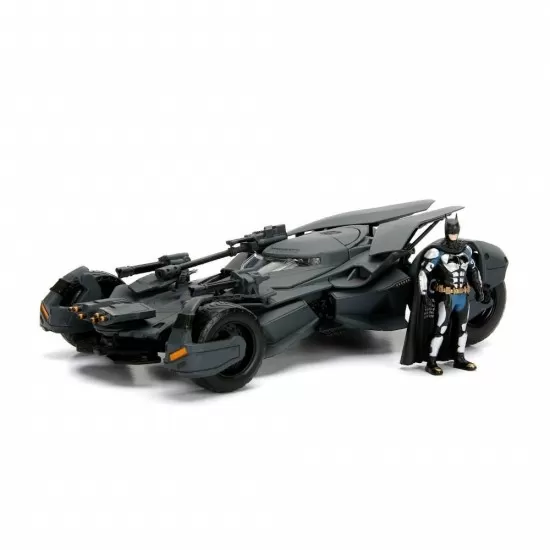 Masinuta de metal Justice League Batmobile cu figurina Batman Masinuta de metal Justice League Batmobile cu figurina Batman