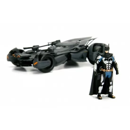 Masinuta de metal Justice League Batmobile cu figurina Batman Masinuta de metal Justice League Batmobile cu figurina Batman
