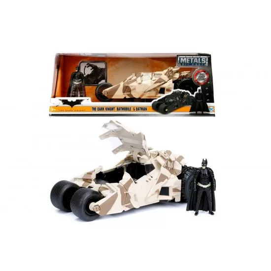 Masinuta metal Batmobil cu figurina si camuflaj Masinuta metal Batmobil cu figurina si camuflaj