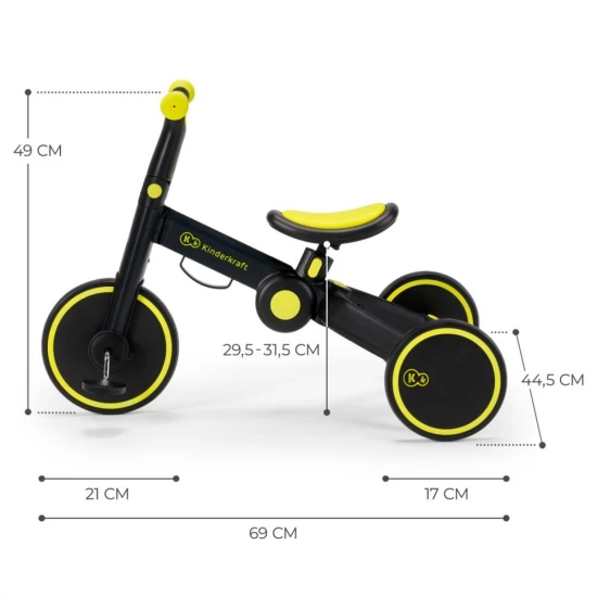 Bicicleta de echilibru / tricicleta Kinderkraft 4Trike Black Volt
