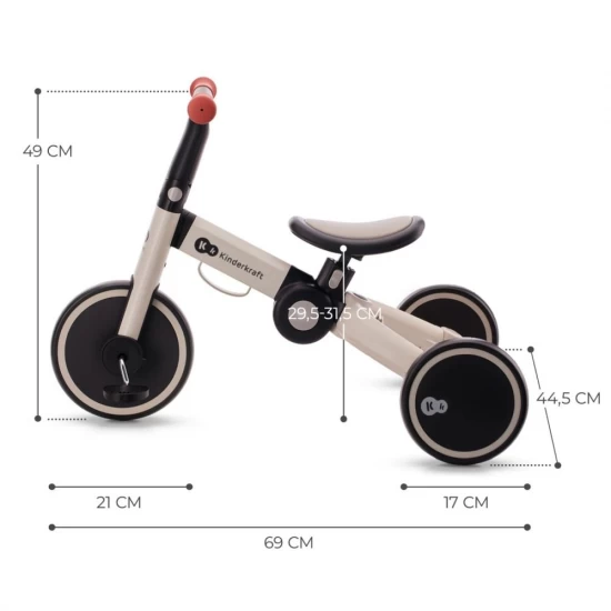 Bicicleta de echilibru/tricicleta pliabila Kinderkraft 4Trike Silver Grey Bicicleta de echilibru/tricicleta pliabila Kinderkraft 4Trike Silver Grey