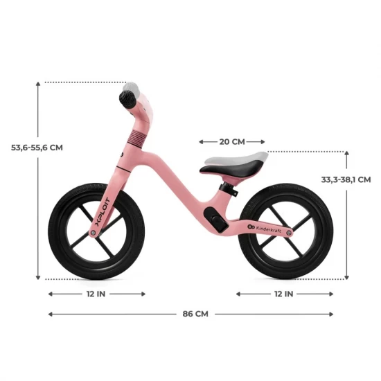Bicicleta fara pedale Kinderkraft Xploit Bubblegum Pink