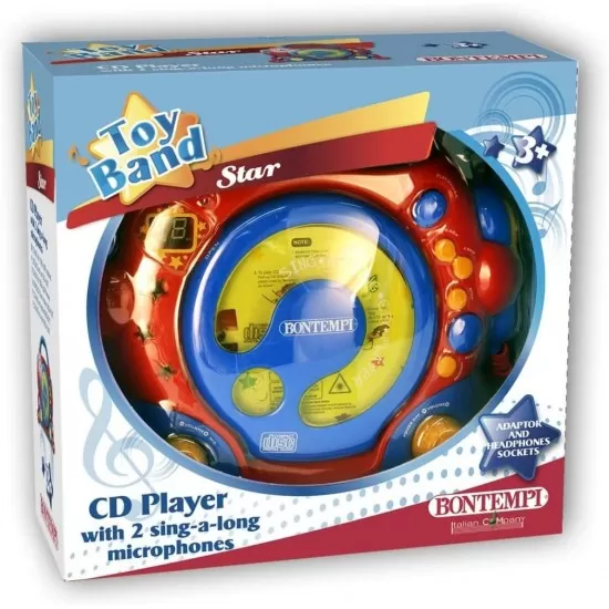 CD Player portabil cu 2 microfoane si adaptor Bontempi CD Player portabil cu 2 microfoane si adaptor Bontempi