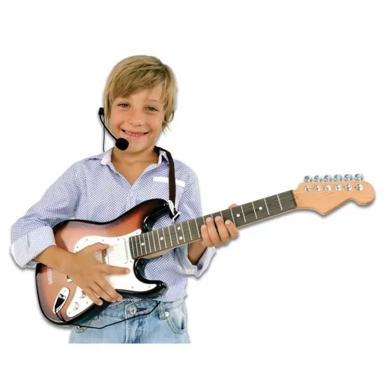 Chitara electronica Rock cu casti si microfon Bontempi