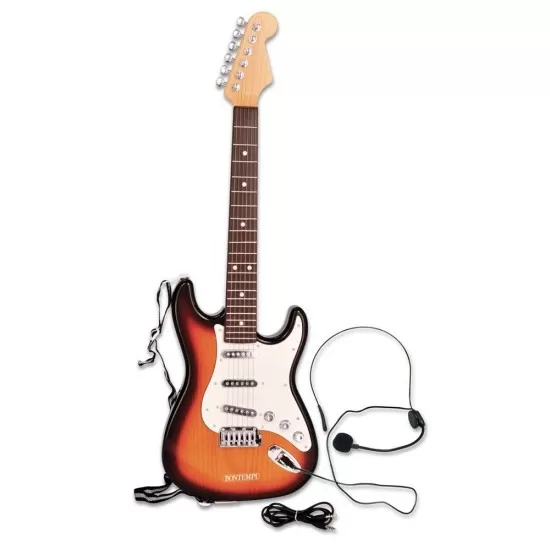 Chitara electronica Rock cu casti si microfon Bontempi