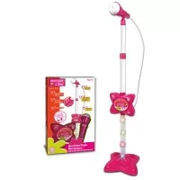 Microfon pentru copii Bontempi cu stativ roz