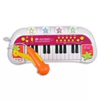 Orga electronica cu microfon si scaun roz Bontempi