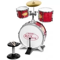 Set tobe de metal 4 piese cu scaunel Bontempi rosu