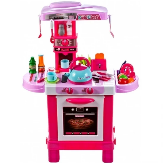 Bucatarie pentru fetite Malplay cu electrocasnice, ceainic, accesorii, lumini si sunete Bucatarie pentru fetite Malplay cu electrocasnice, ceainic, accesorii, lumini si sunete
