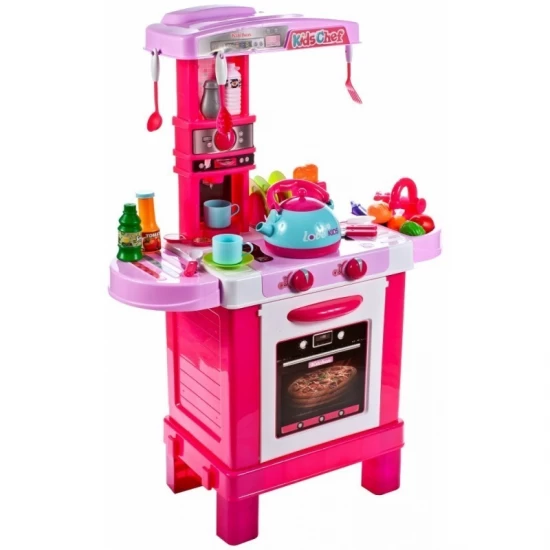 Bucatarie pentru fetite Malplay cu electrocasnice, ceainic, accesorii, lumini si sunete Bucatarie pentru fetite Malplay cu electrocasnice, ceainic, accesorii, lumini si sunete