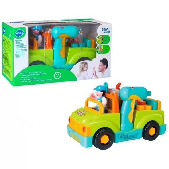 Camionul cu unelte, lumini si sunete al micului mecanic Camionul cu unelte, lumini si sunete al micului mecanic